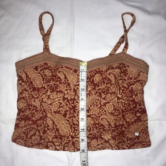 Ralph Lauren Paisley Smocked Cami Top Y2K Boho Grandmacore Medium - Picture 7 of 9